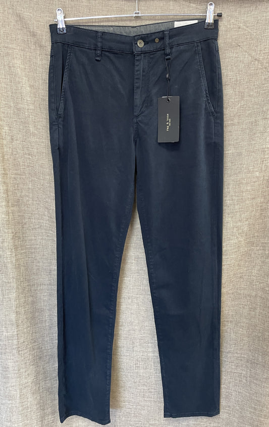 New with Tags Rag & Bone Navy Blue 'Salute' Chino Trousers Size 30 Medium
