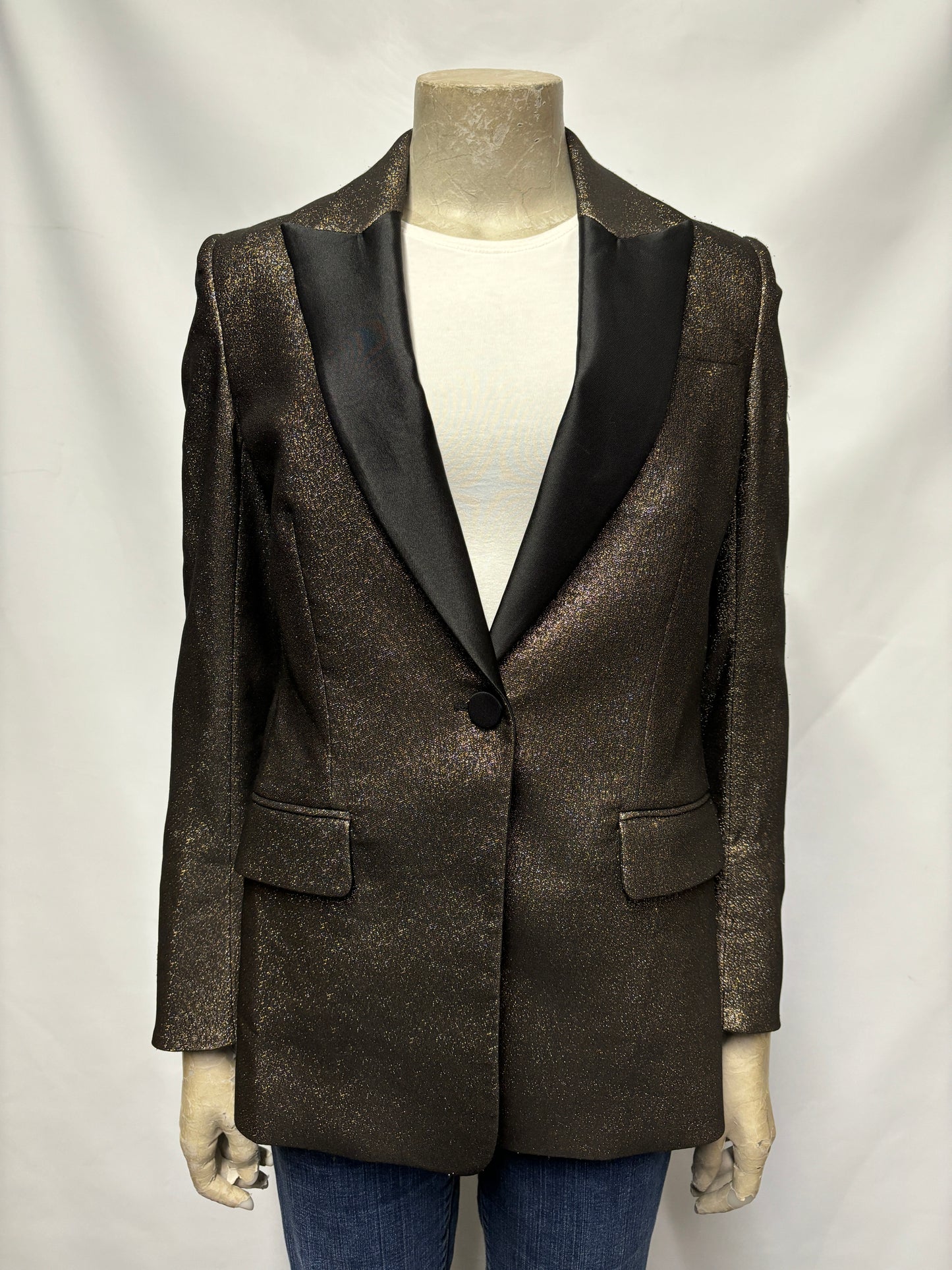 Veronica Beard Gold Sparkly Blazer Small