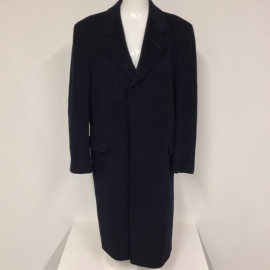 Classic by Berwin Blue Wool & Cashmere Blend Long Coat Size 38R