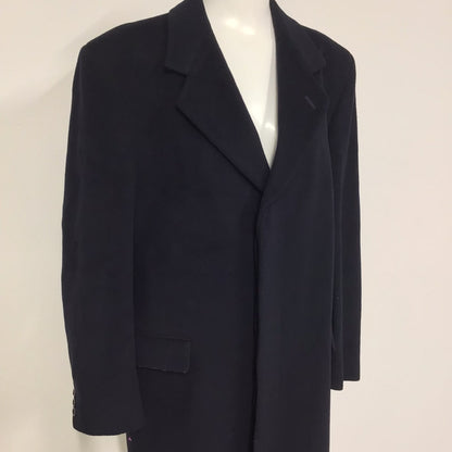 Classic by Berwin Blue Wool & Cashmere Blend Long Coat Size 38R