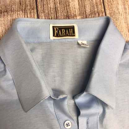 Farah Baby Blue Cotton Blend Polo Shirt Size L