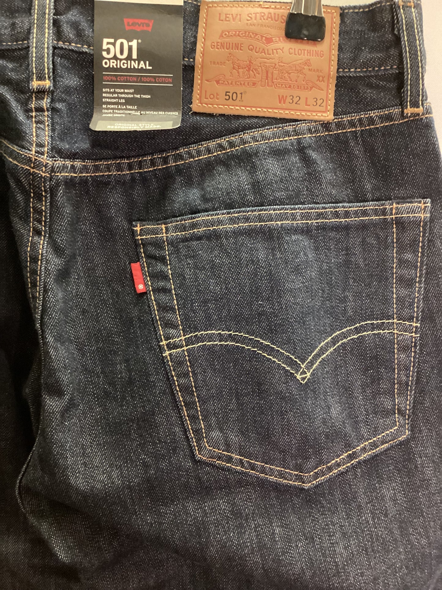 BNWT Levi's 501 100% Cotton Blue Jeans W32 L32