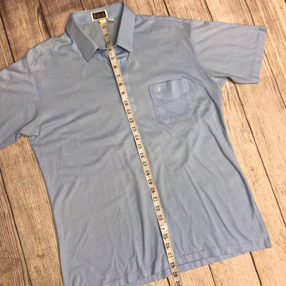 Farah Baby Blue Cotton Blend Polo Shirt Size L