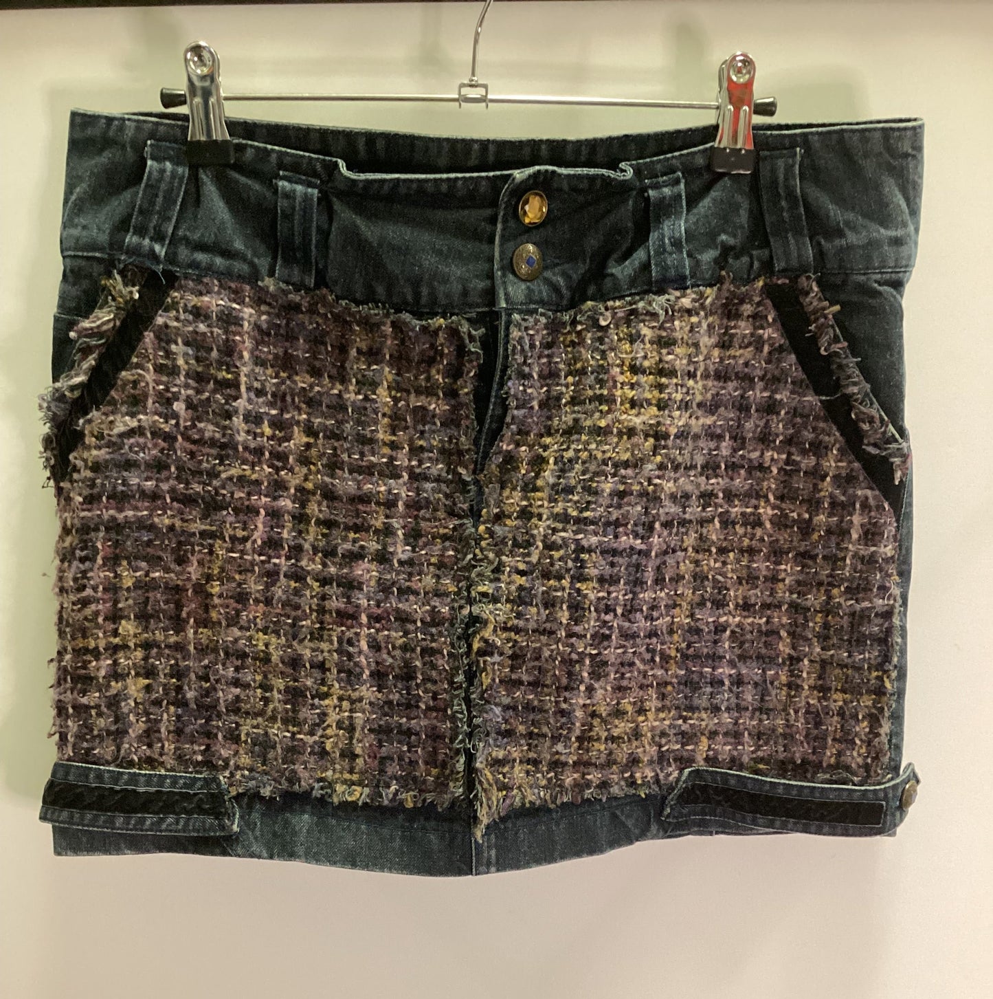 Desigual Denim Patchwork Skirt Size 14