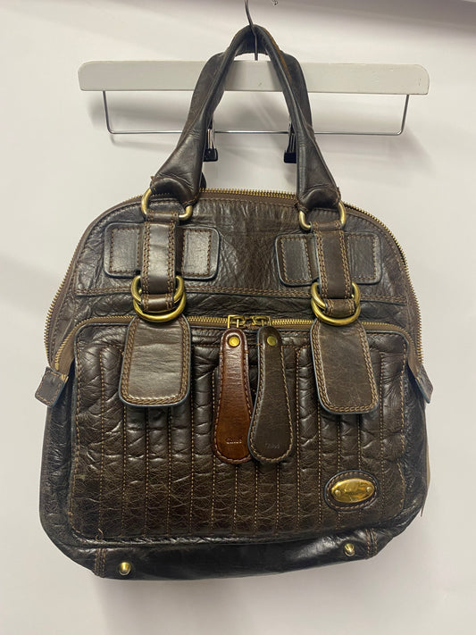 Authentic Chloe BAY Tote Brown Leather Handbag