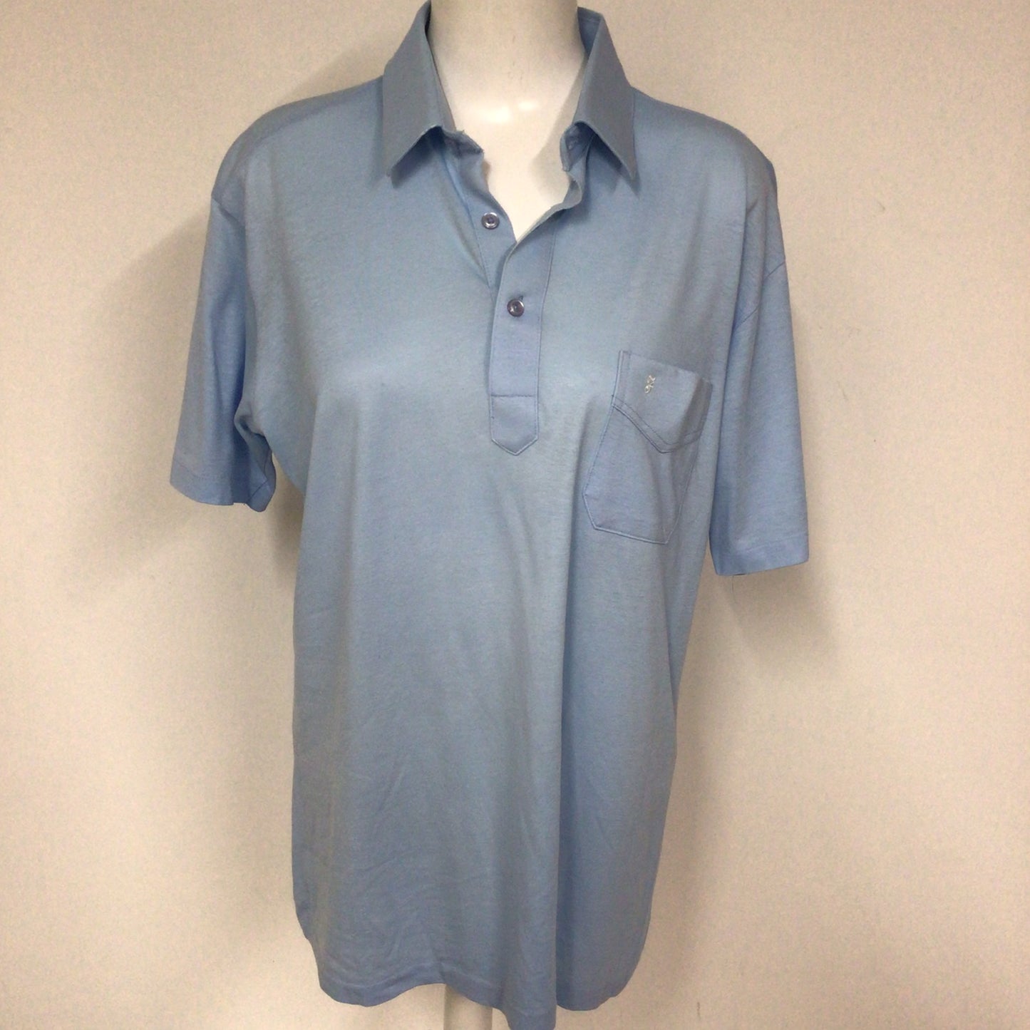 Farah Baby Blue Cotton Blend Polo Shirt Size L