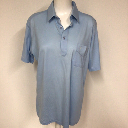 Farah Baby Blue Cotton Blend Polo Shirt Size L