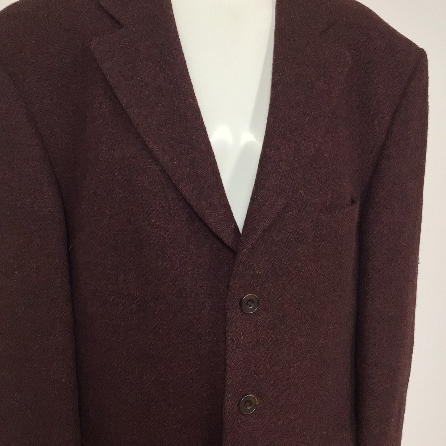 Daks Signature Burgundy Red 100% Wool Blazer Jacket Size 42R