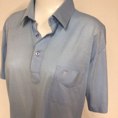 Farah Baby Blue Cotton Blend Polo Shirt Size L