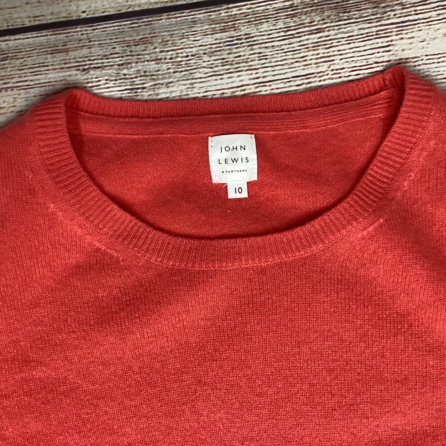 John Lewis Coral Pink 100% Cashmere Jumper Size 10