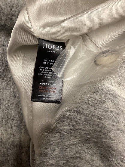 HOBBS London, Rosemary Check Coat, Gray and White, Long Winter Trench Coat, Size UK 14, BNWT