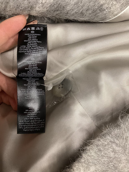 HOBBS London, Rosemary Check Coat, Gray and White, Long Winter Trench Coat, Size UK 14, BNWT