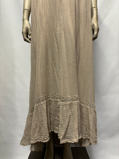 Mes Demoiselles Beige Cotton Maxi Dress Small