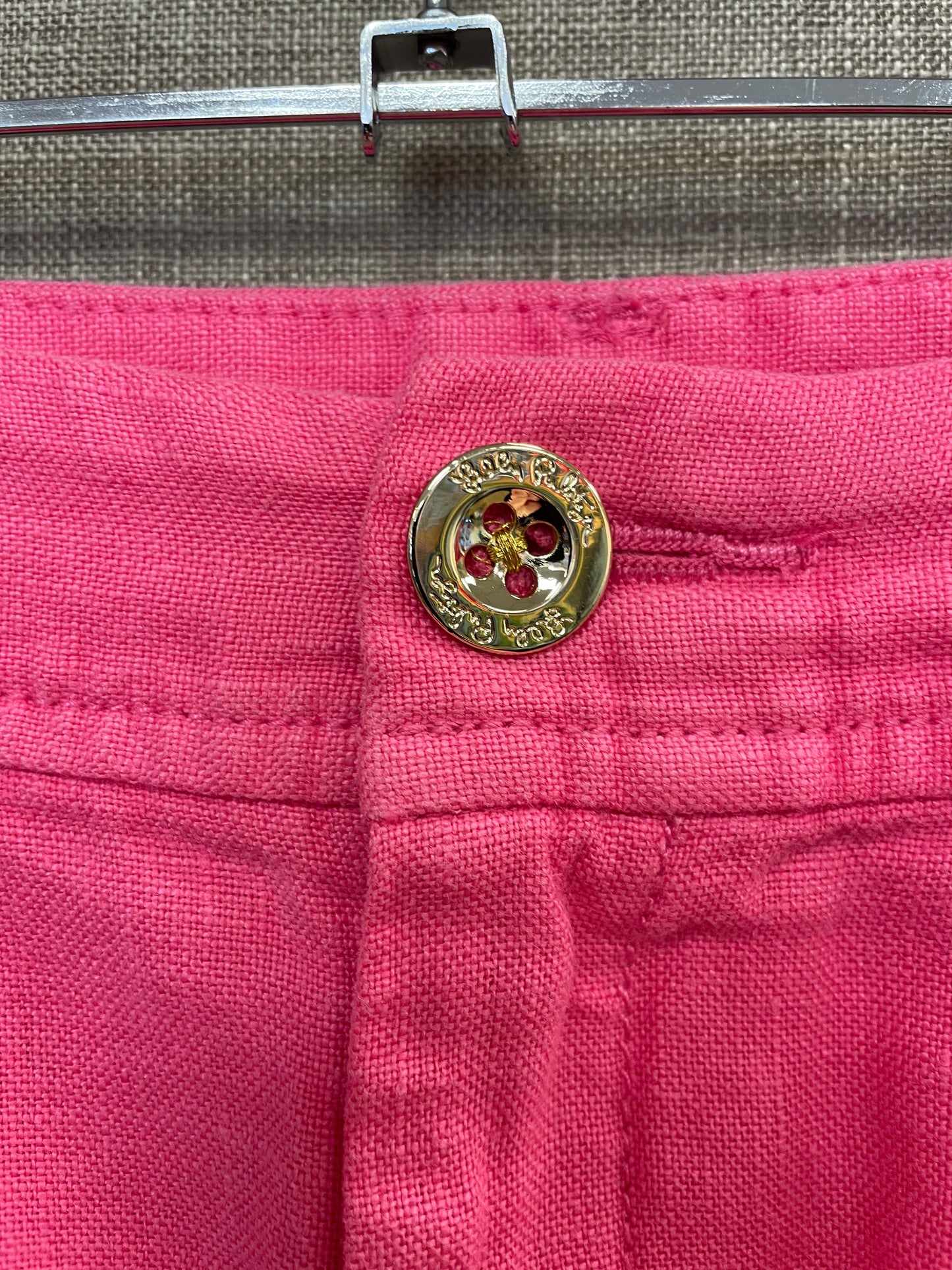 Lilly Pulitzer Pink Linen Shorts Size 6 Small