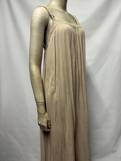 Mes Demoiselles Beige Cotton Maxi Dress Small