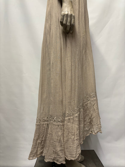 Mes Demoiselles Beige Cotton Maxi Dress Small