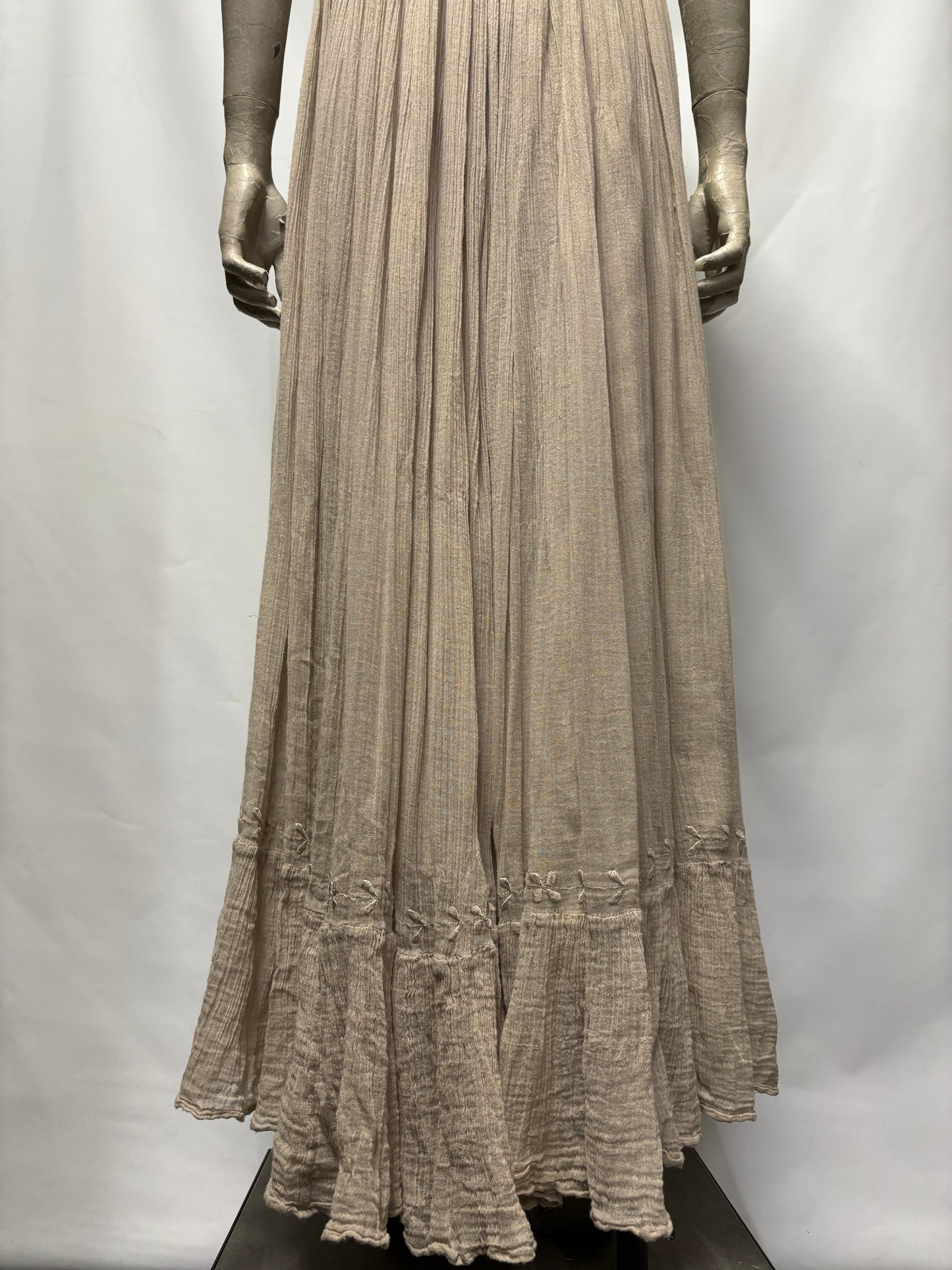 Mes Demoiselles Beige Cotton Maxi Dress Small