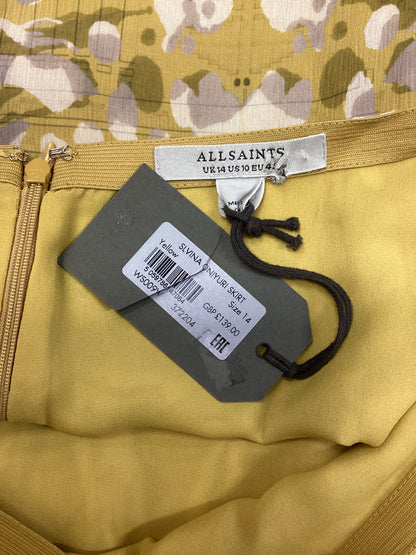 BNWT AllSaints Yellow Patterned Summer Skirt Size 14