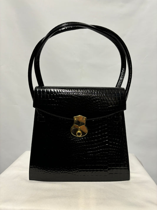 Suzy Smith Black Snake Pattern Handbag