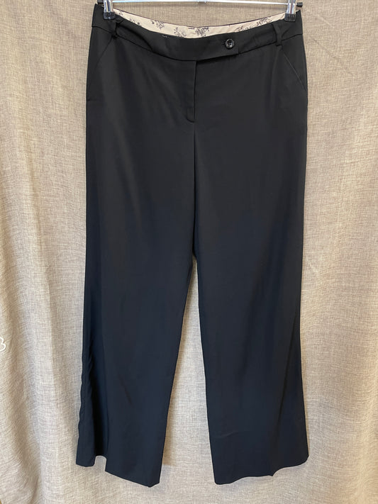 Ted Baker Black Wide Leg Wool Mix Trousers Size 3 UK 12