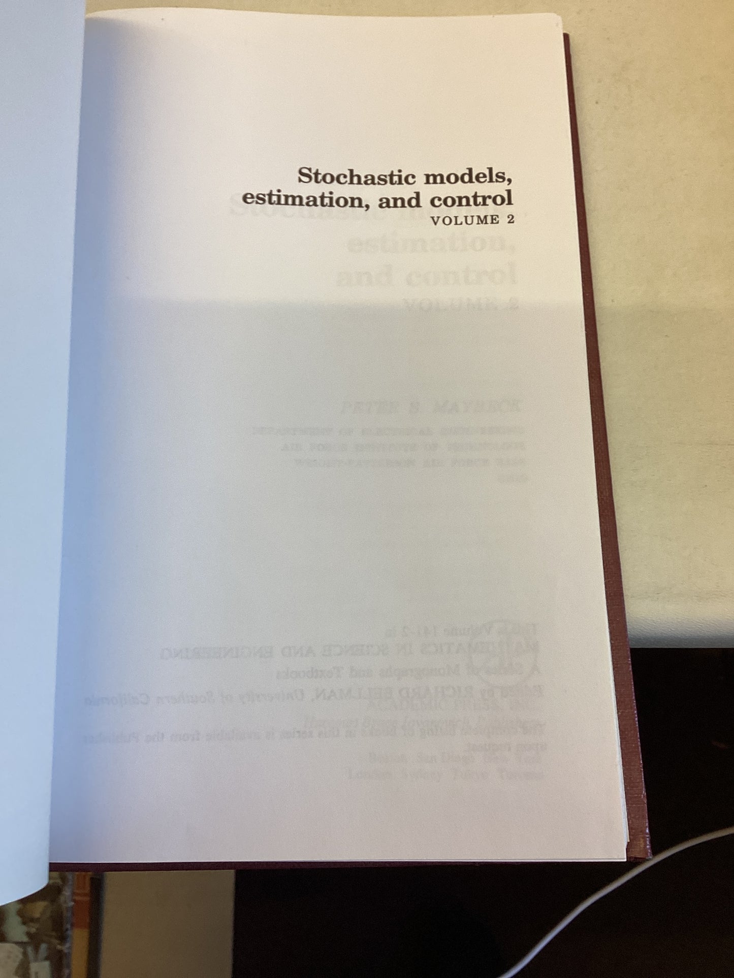 Stochastic Models Estimation and Control Volume 2 Peter S Maybeck