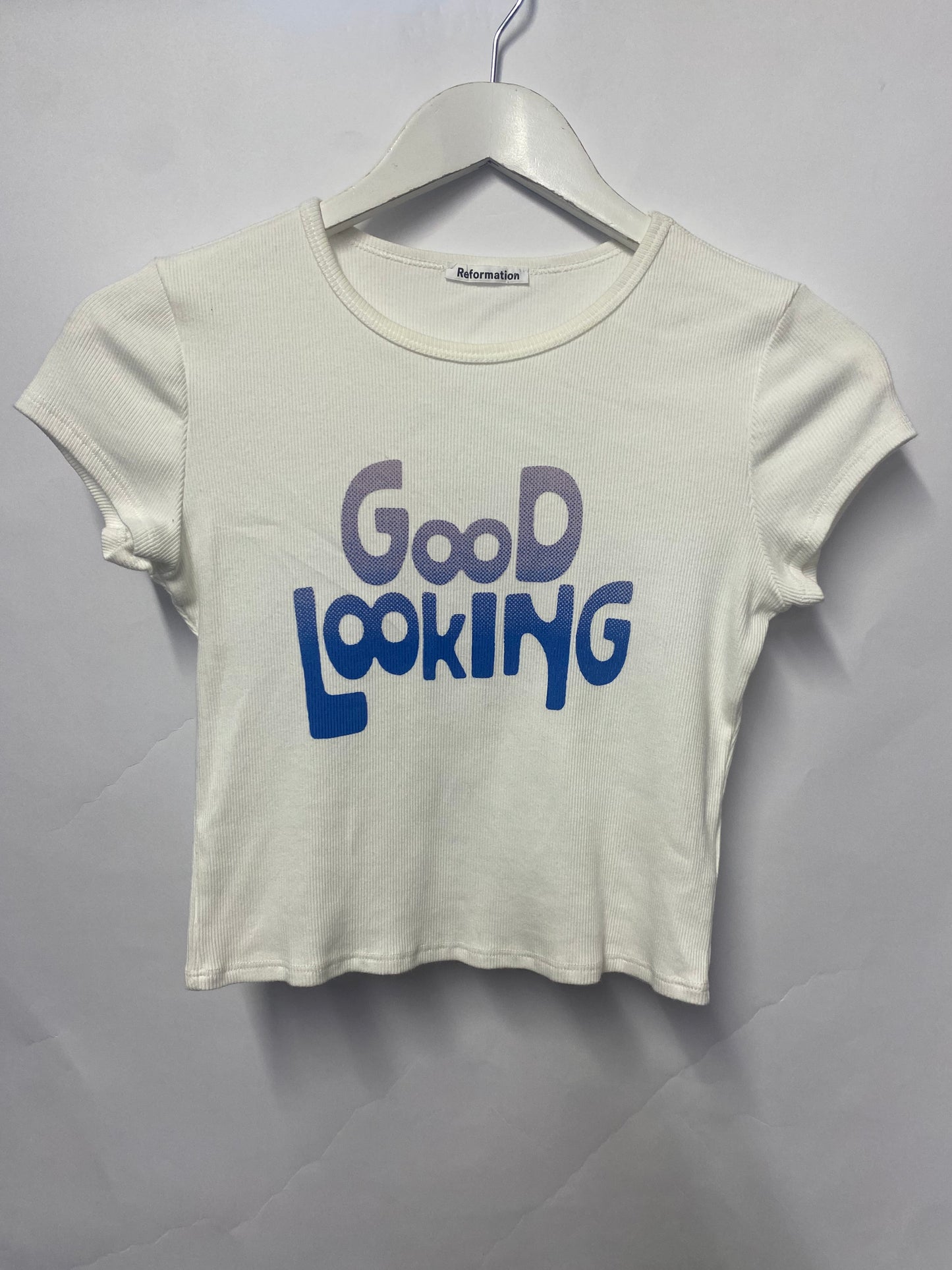 Reformation White Good Looking Baby Tee Small