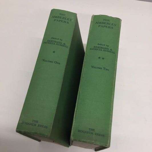 The Amberley Papers (Vol. 1 & 2) by Bertrand & Patricia Russell (1937) incl. newspaper articles