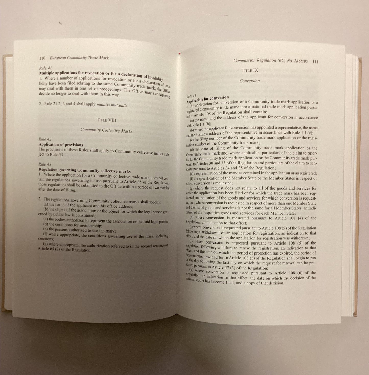 European Community Trade Mark - Commentary to the European Community Regulations - Ed. by Mario Franzosi