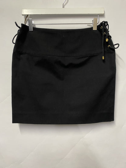 Celine Black Cotton Mini Skirt with Tie Detail 38/10