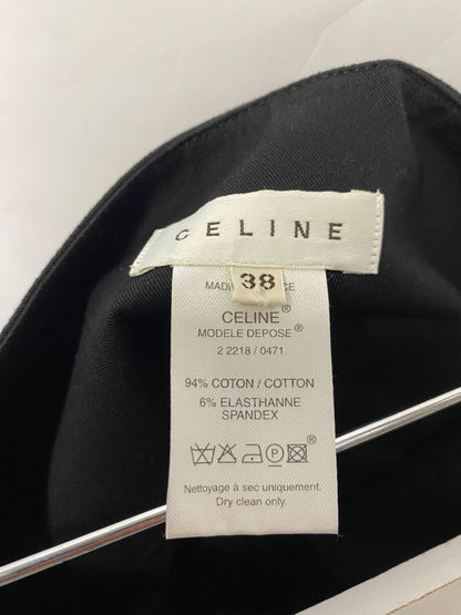 Celine Black Cotton Mini Skirt with Tie Detail 38/10