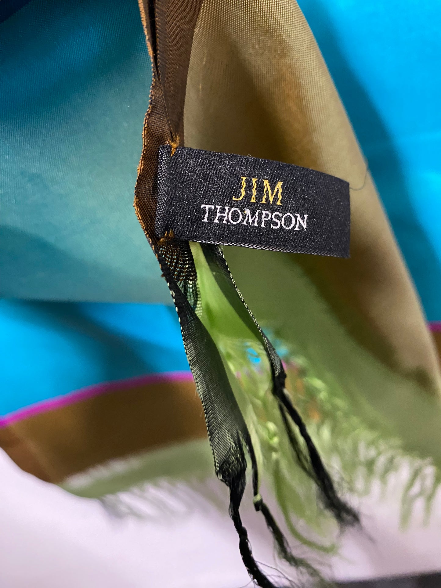 Jim Thompson Blue Silk Scarf