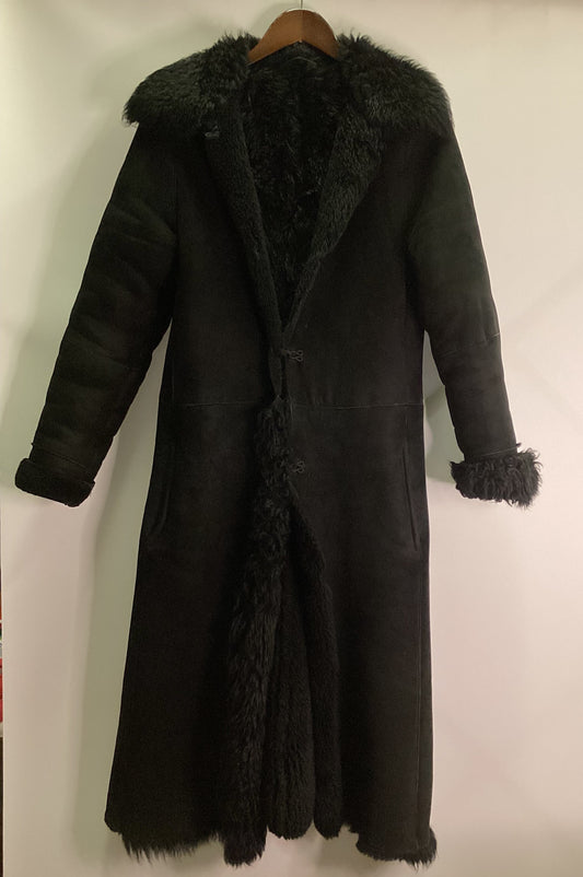 Whistles Black Sheepskin Long Coat