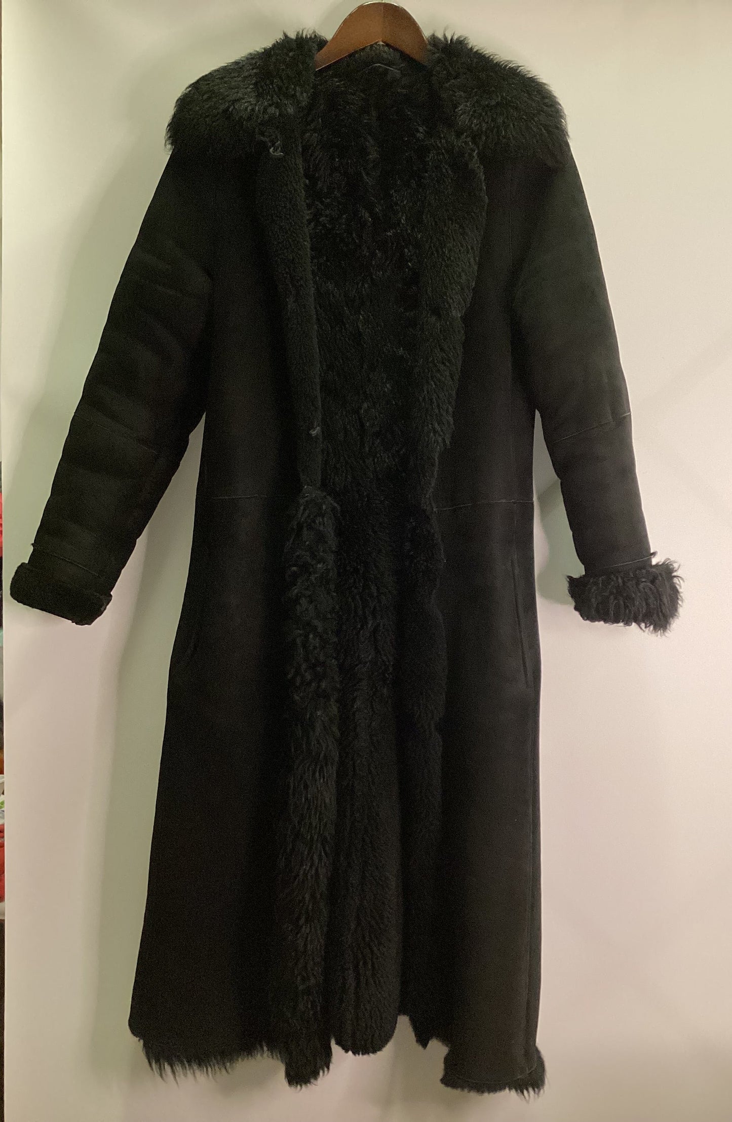 Whistles Black Sheepskin Long Coat