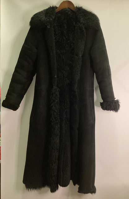 Whistles Black Sheepskin Long Coat