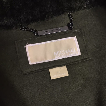 Michael Kors Dark Green Faux Shearling Coat Size 2XL