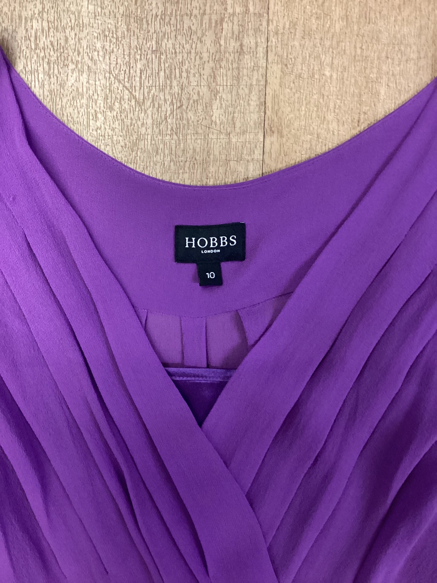 Hobbs Purple Silk Dress with Slip Size 10