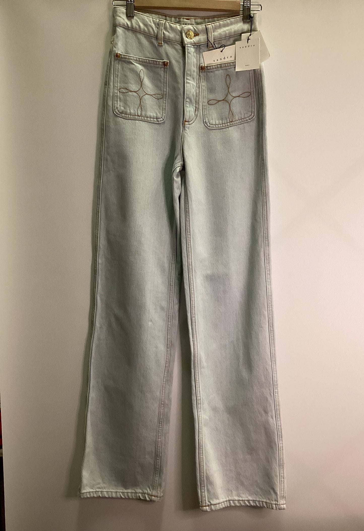 BNWT Sandro Paris 100% Cotton Bleached Jeans Size 6