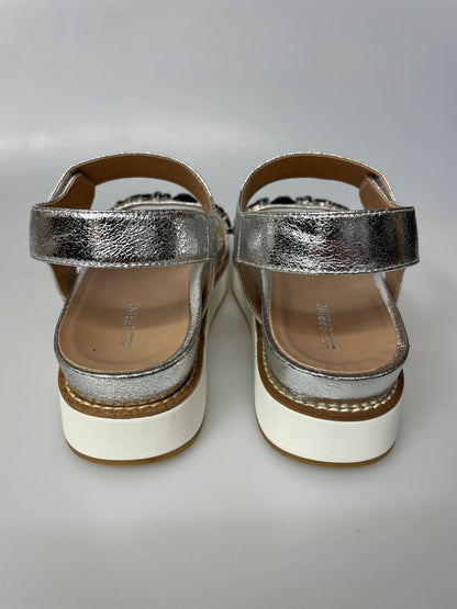 Call It Spring Silver Jewelled Flat Wedge Sandals UK 5 New in Box