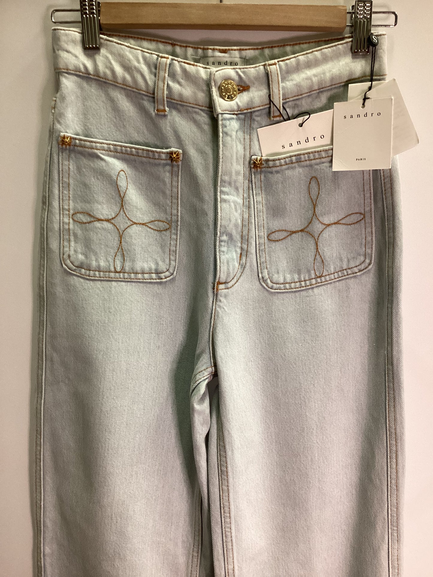 BNWT Sandro Paris 100% Cotton Bleached Jeans Size 6