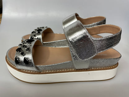 Call It Spring Silver Jewelled Flat Wedge Sandals UK 5 New in Box