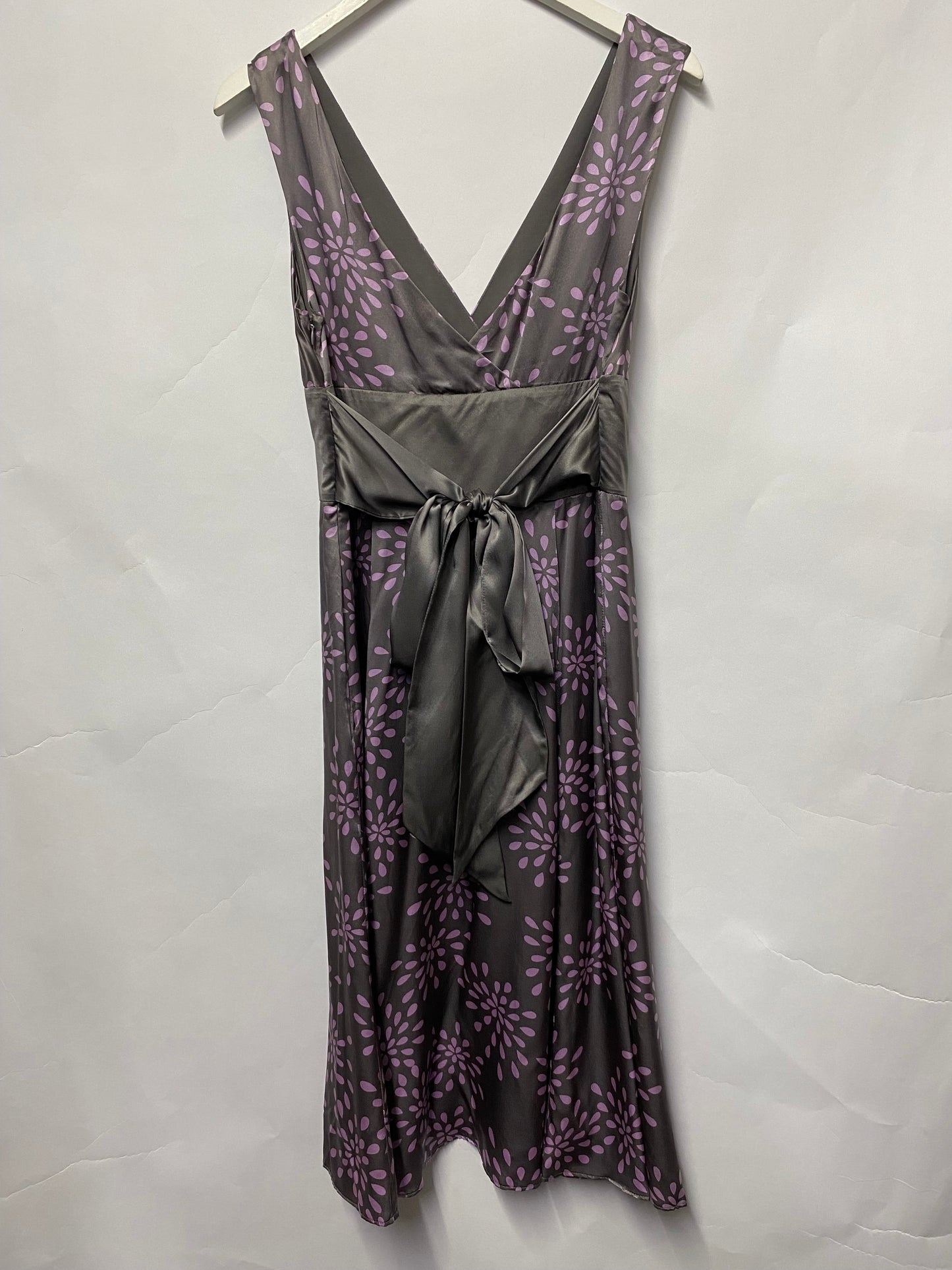 Ted Baker Purple Silk Floral Pattern Dress 12