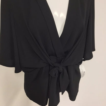 BNWT Bella & Blue Black Kimono Knot Top Size 14