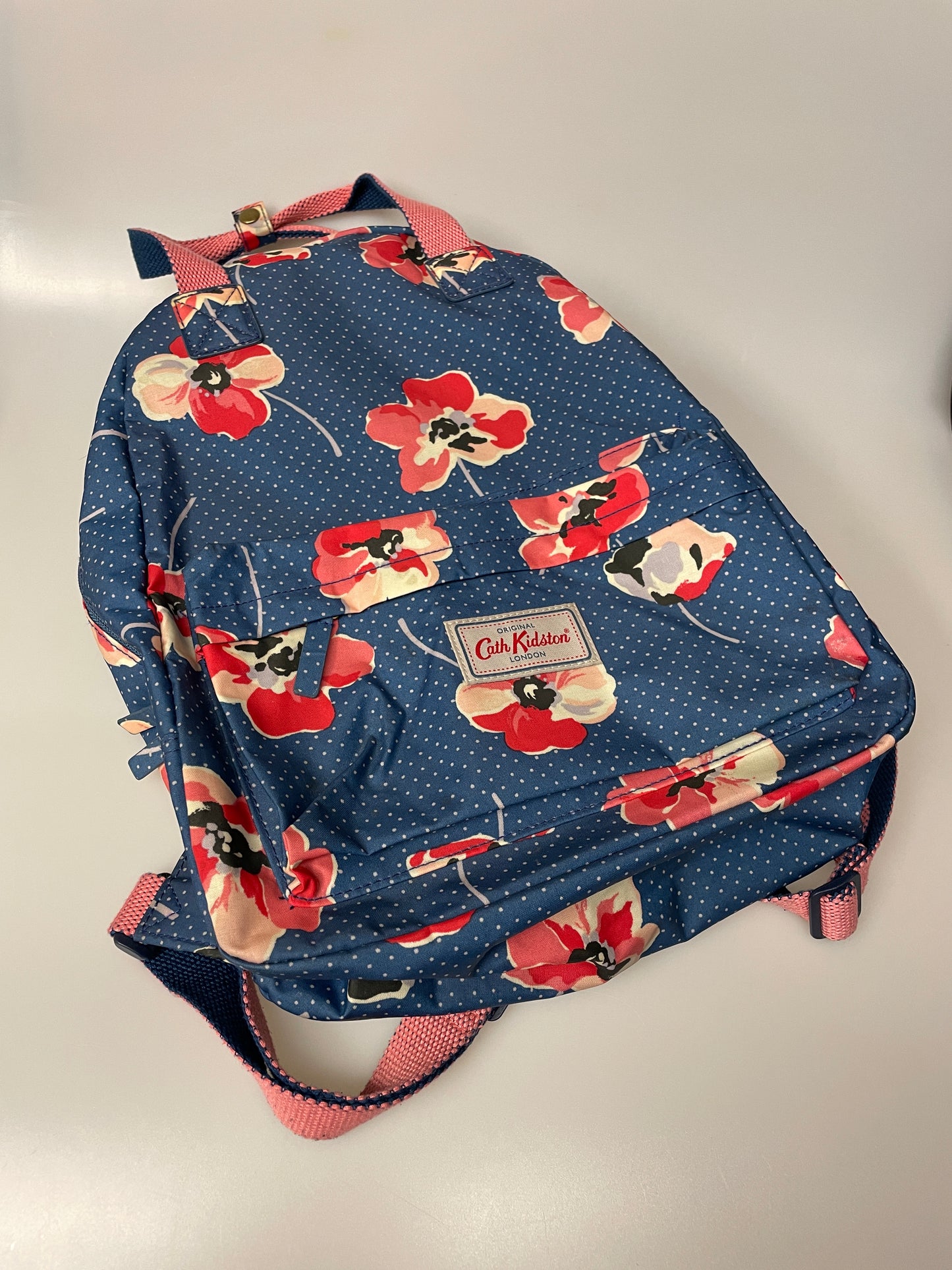 Cath Kidston Blue Pink Floral Lightweight Back Pack Rucksack Bag