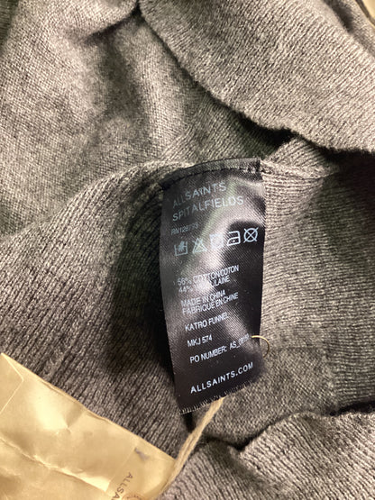 AllSaints Grey Katro Funnel Jumper Cotton and Wool Size M