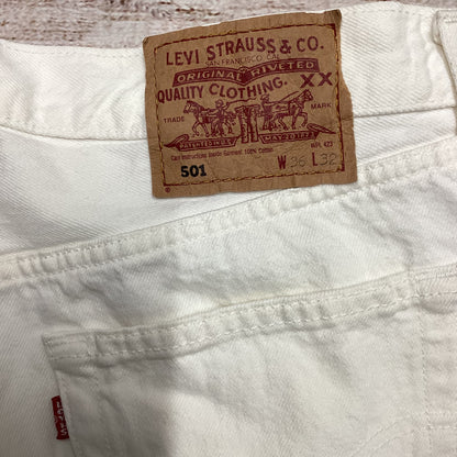 Levi’s 501 Cream Straight 100% Cotton Jeans W36 L32