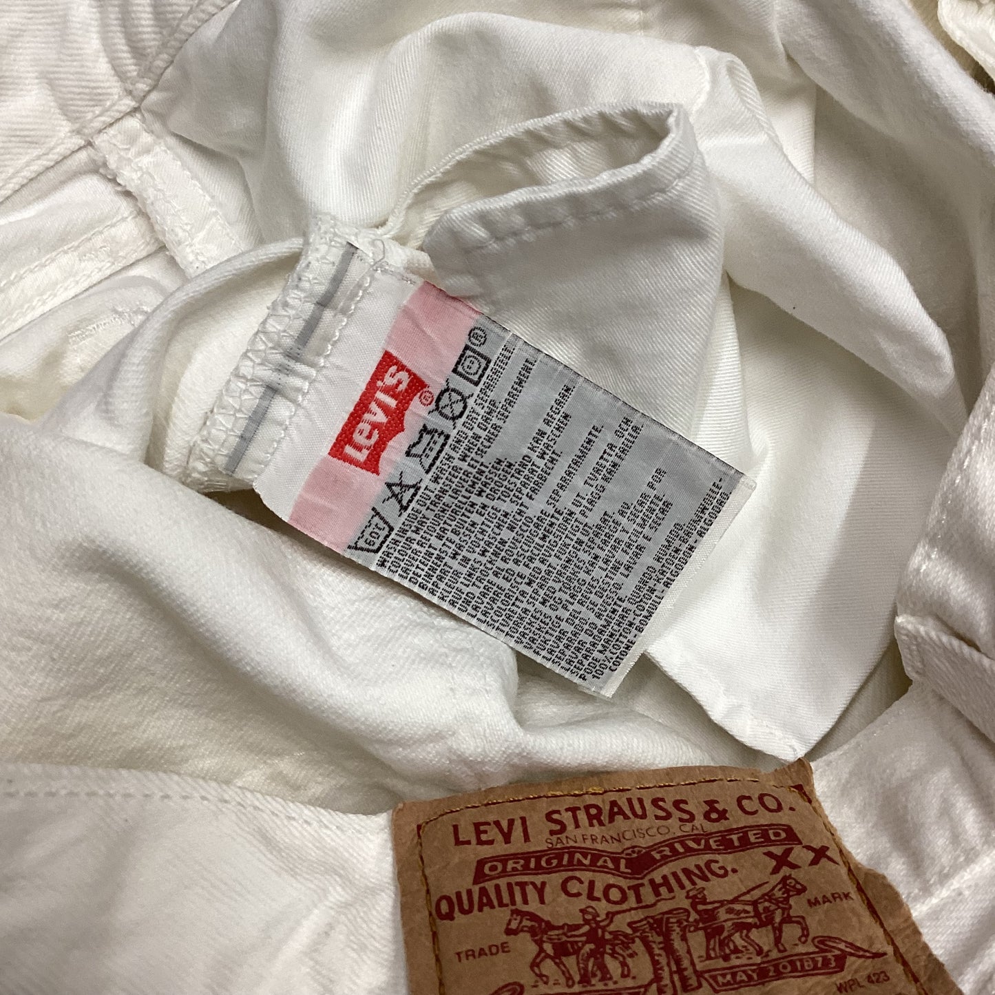 Levi’s 501 Cream Straight 100% Cotton Jeans W36 L32