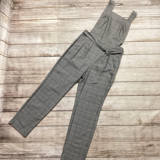 Oliver Bonas Grey Checked Dunagrees W/Tie Waist Size 8