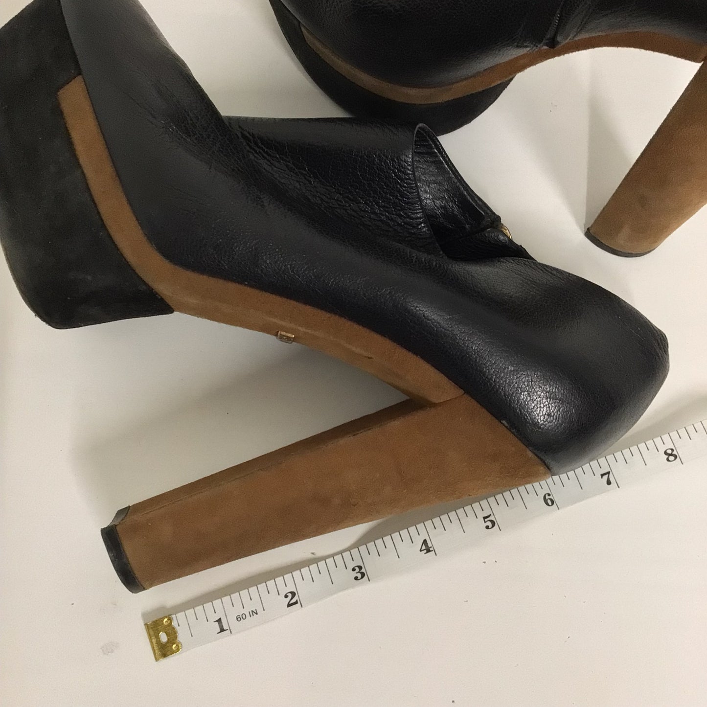 Gucci Black Platform Chunky 6” Ankle Shoe Boot Heels Size 6.5
