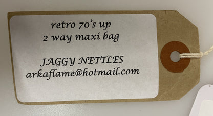 70sUP Black Retro 2 Way Maxi Satchel Cross Body Bag New with Tags
