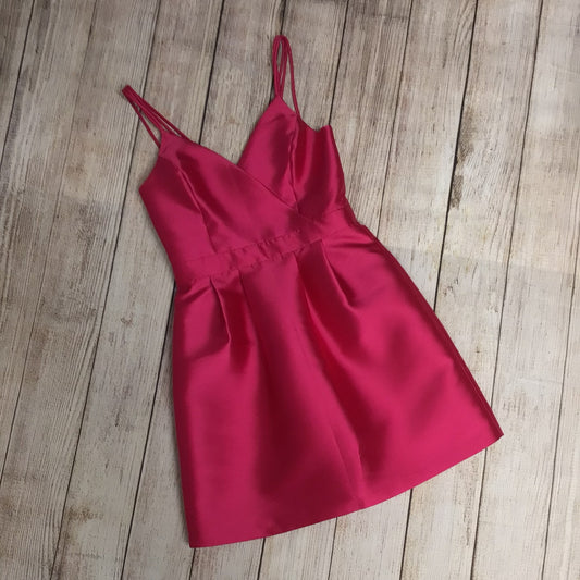 BNWT Miss Selfridge Bright Pink Short Strappy Skater Dress Size 8